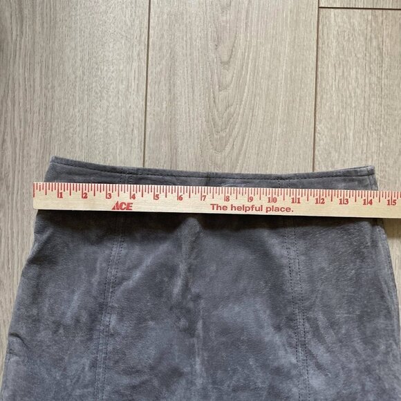Blanknyc Suede a Line Mini Skirt Women's Gray Size 26 Back Zipper - Picture 3 of 7